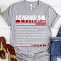 November girl facts, November birthday shirts, a queen was born in November, November shirts for Woman