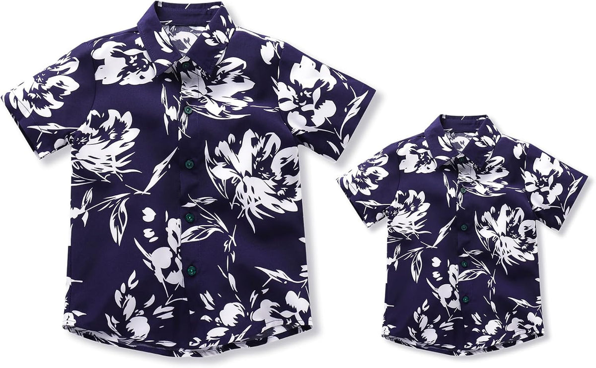 Daddy and Me Matching Outfits Hawaiian Father and Son Matching Shirts for Family Photoshoot Summer Men Boys Father's Day Tops