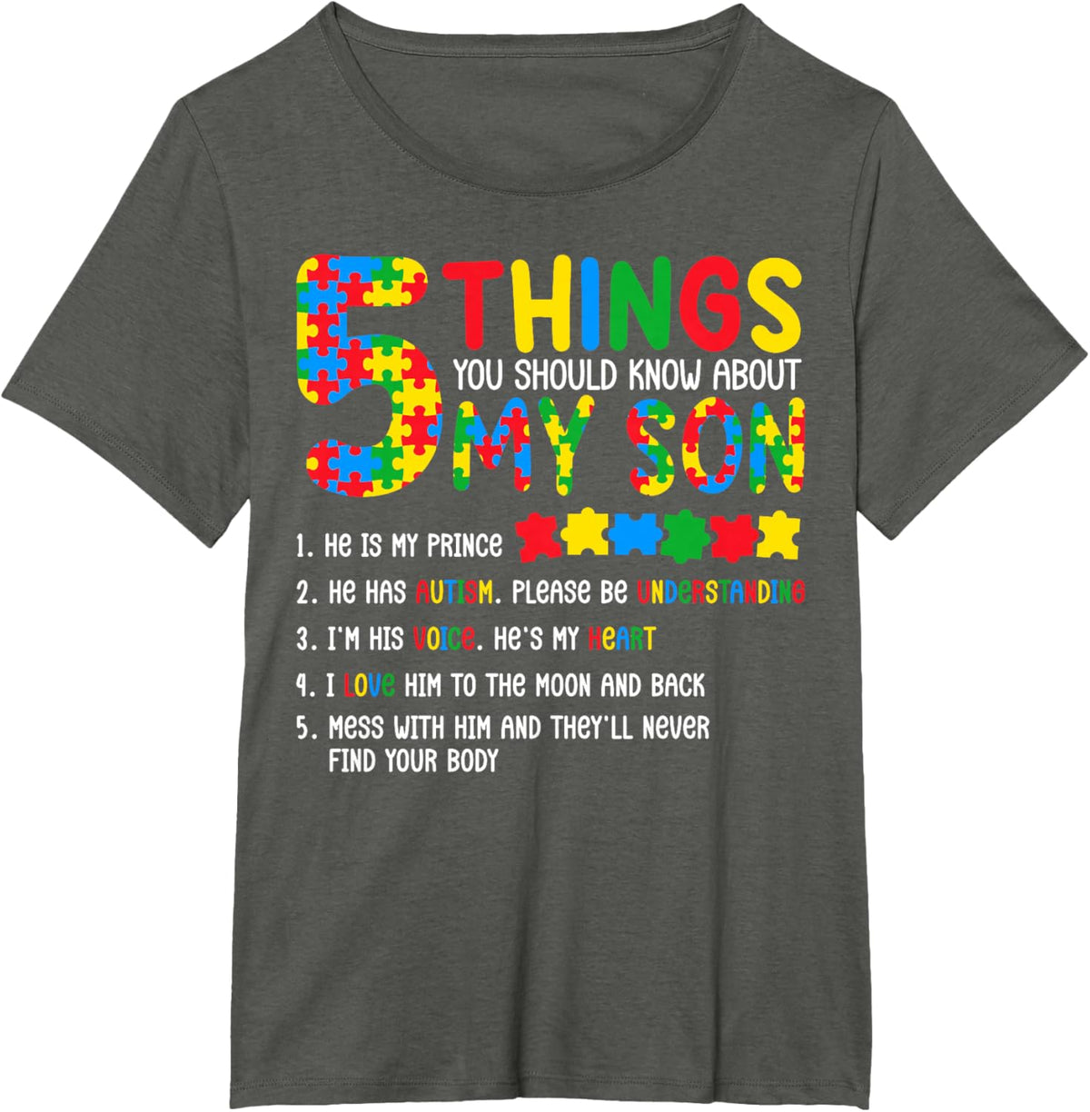 Autism Awareness Shirt 5 Things You Should Know About My Son