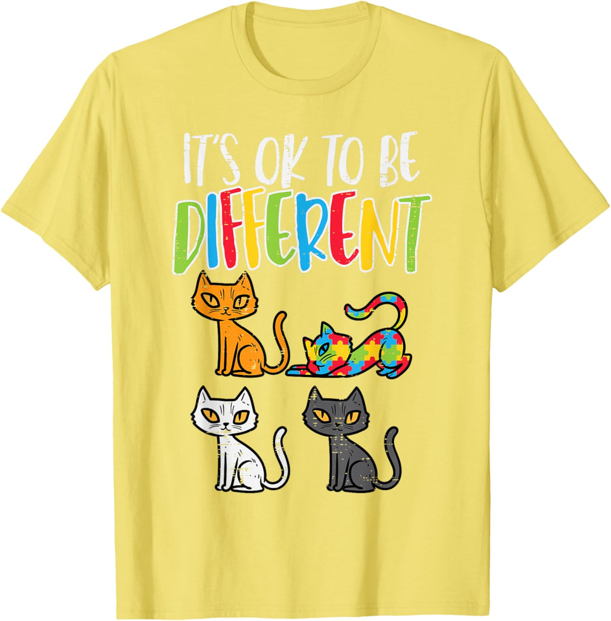 Its Ok To Be Different Cat Puzzle Cute Autism Awareness Kids