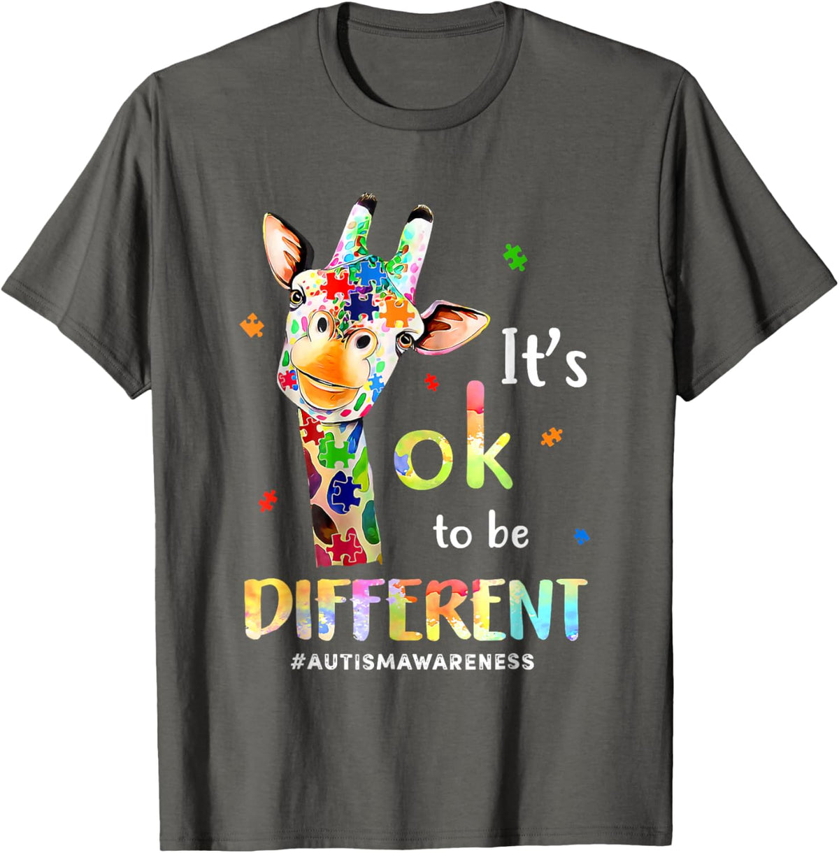 Autism Awareness Cute Giraffe Animal Its Ok To Be Different