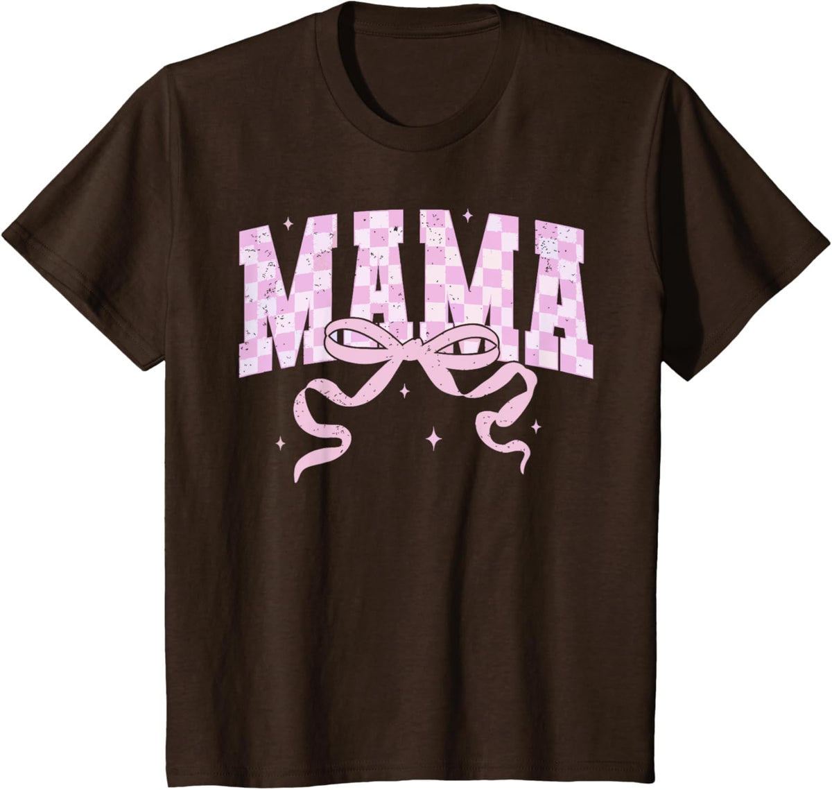 Retro Checkered Mama Coquette Mother's Day Pink Bow