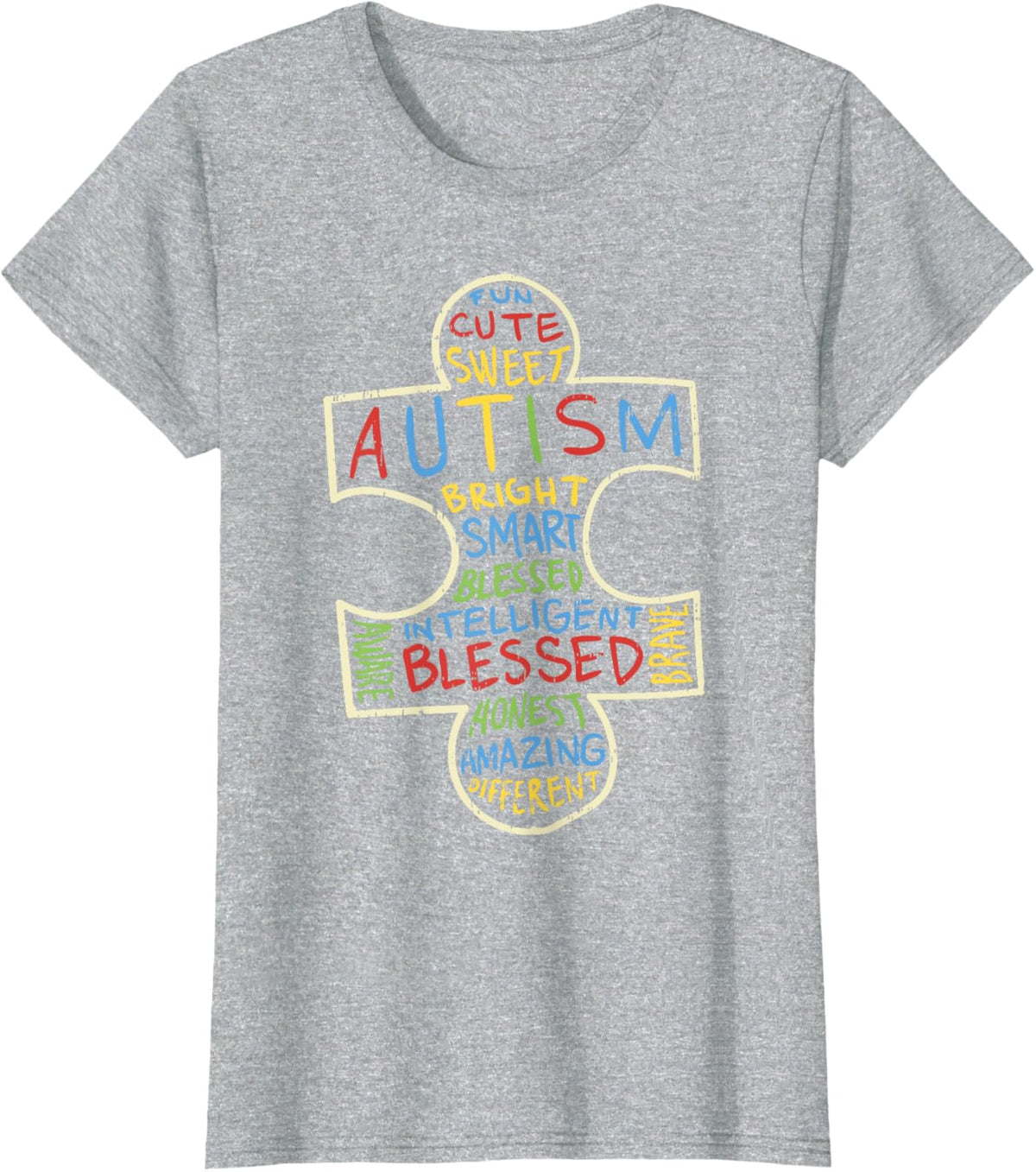 Autism Awareness Shirt Puzzle Piece Words Autistic Gift