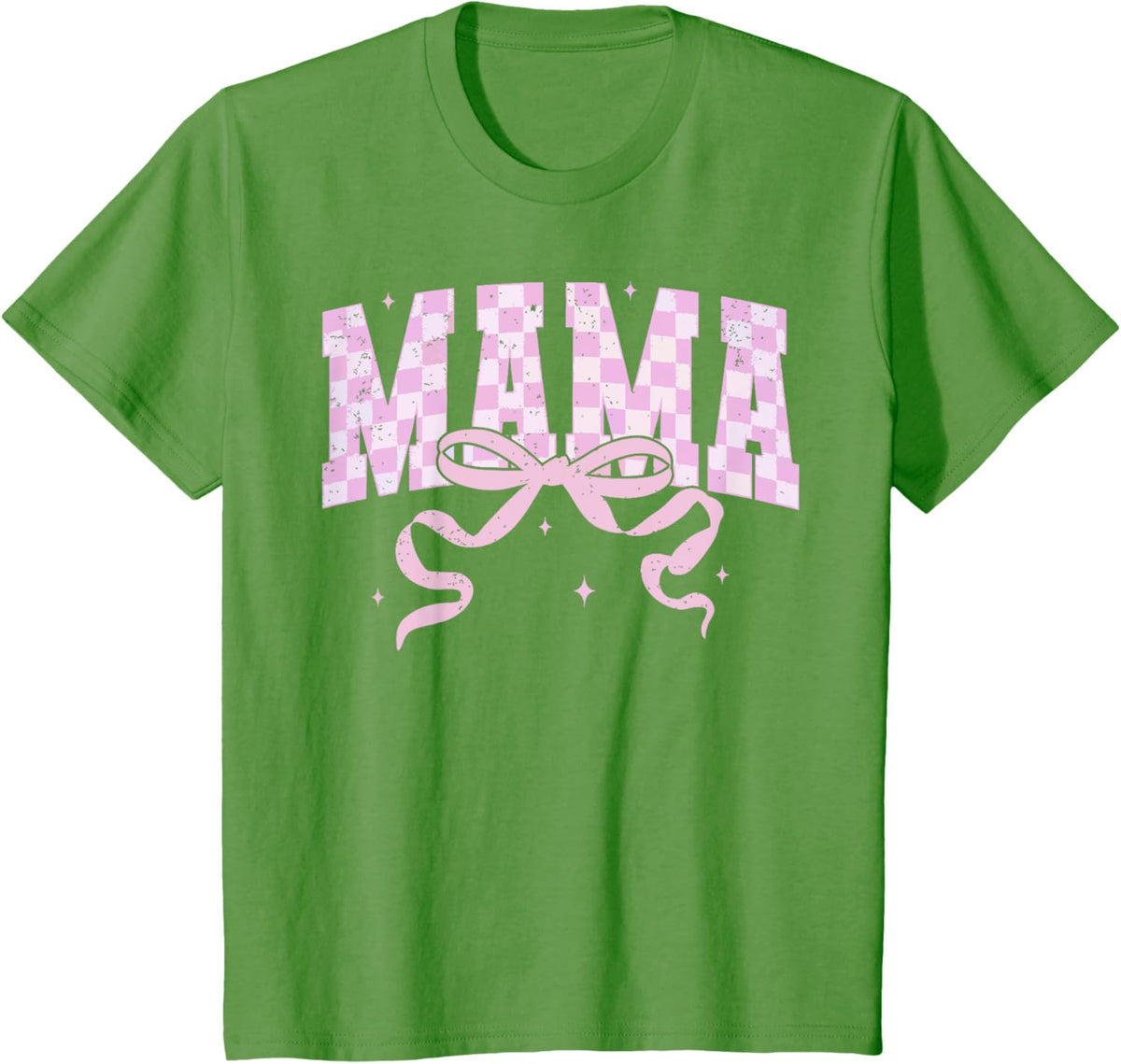 Retro Checkered Mama Coquette Mother's Day Pink Bow