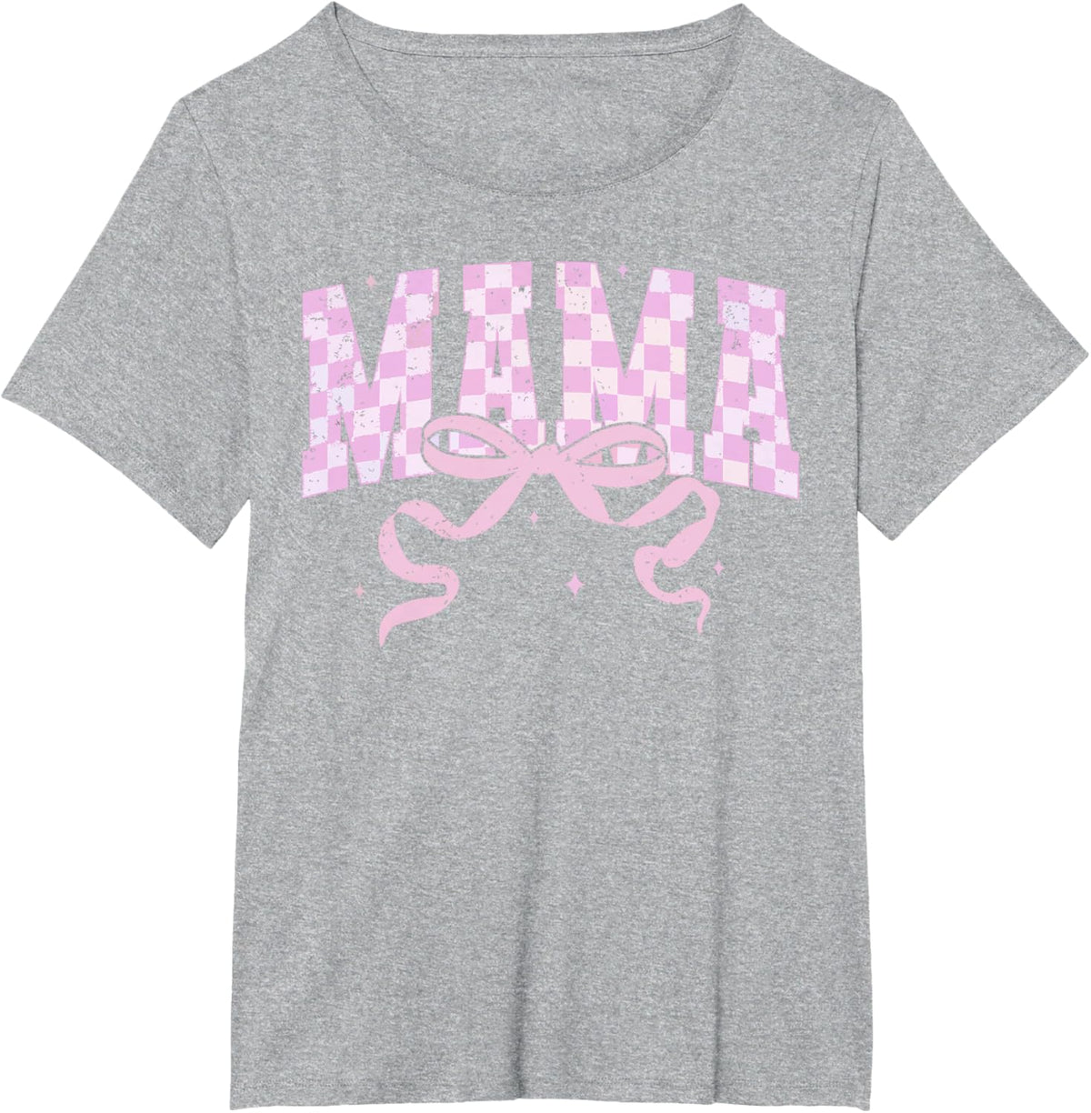 Retro Checkered Mama Coquette Mother's Day Pink Bow