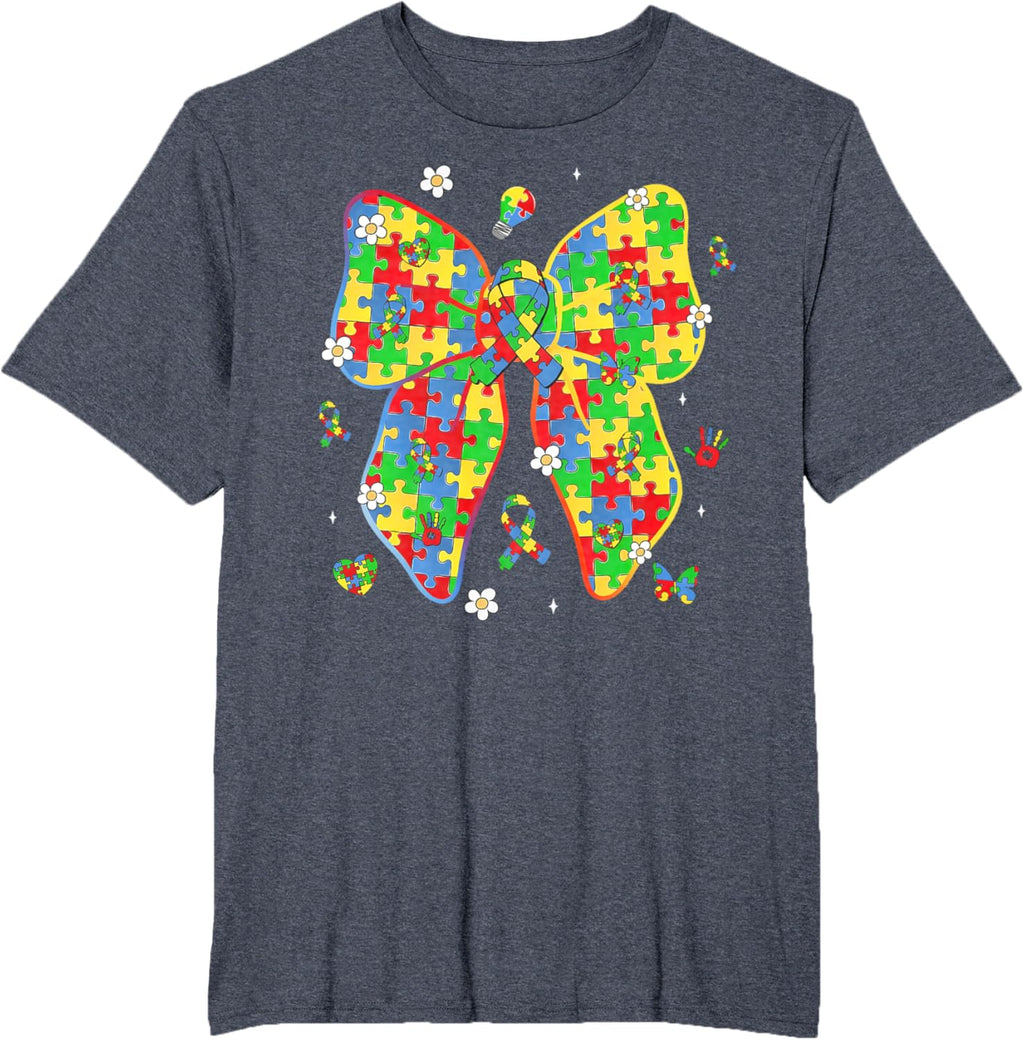 Autism Awareness Coquette Bow Puzzle Bow Women Kids Girl Boy